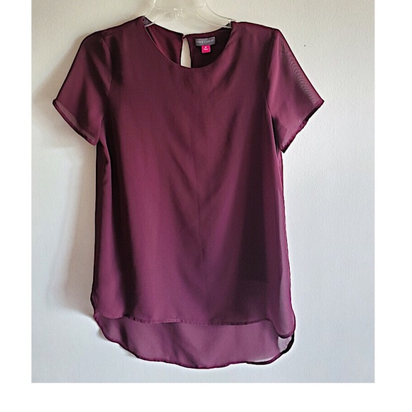Vince Camuto Tops - VINCE CAMUTO Wine Red Merlot Blouse